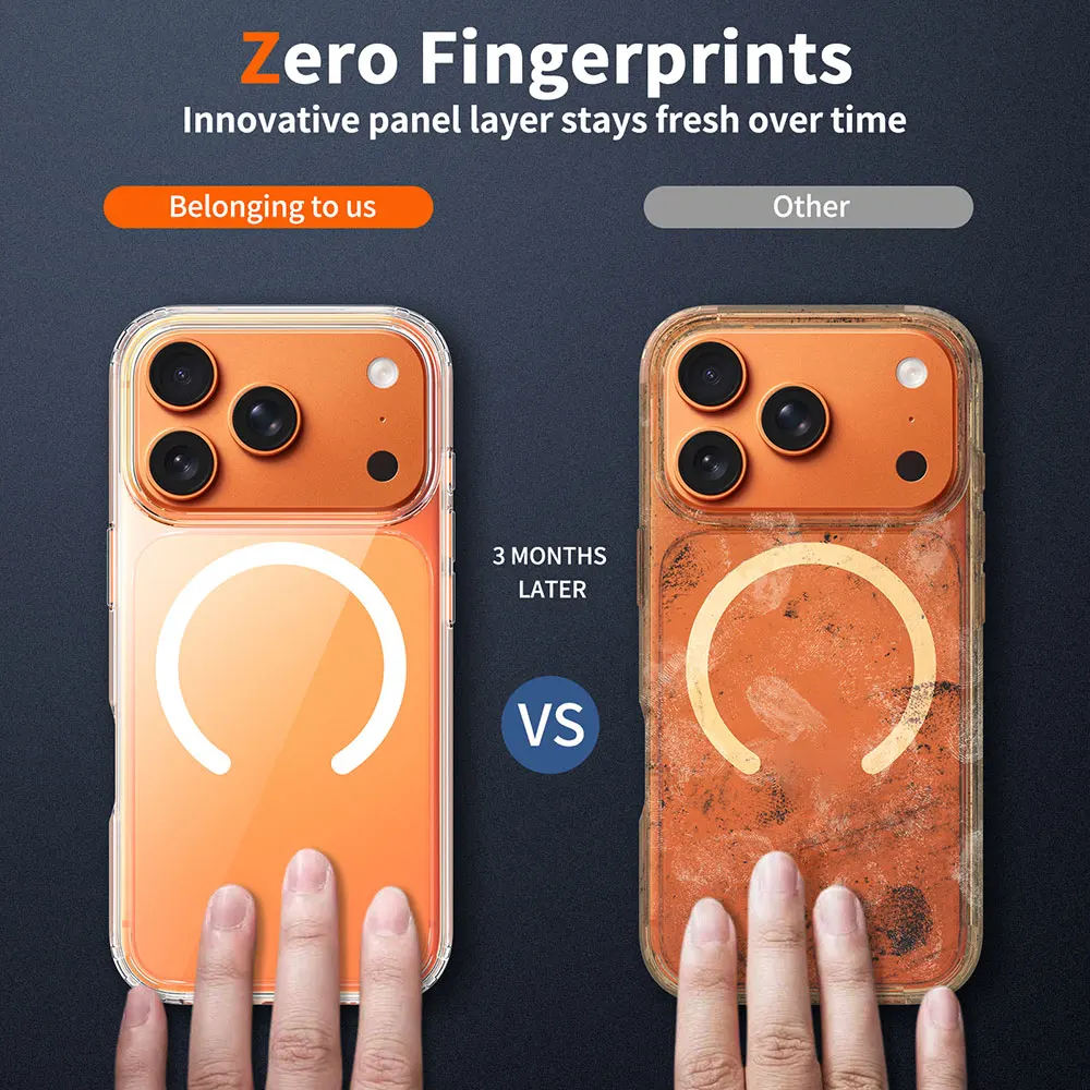 product wholesales 15mm clear magnetic phone case for 17 series anti scratch strong n52 magnet attraction mobile case for iphone 17 pro-7
