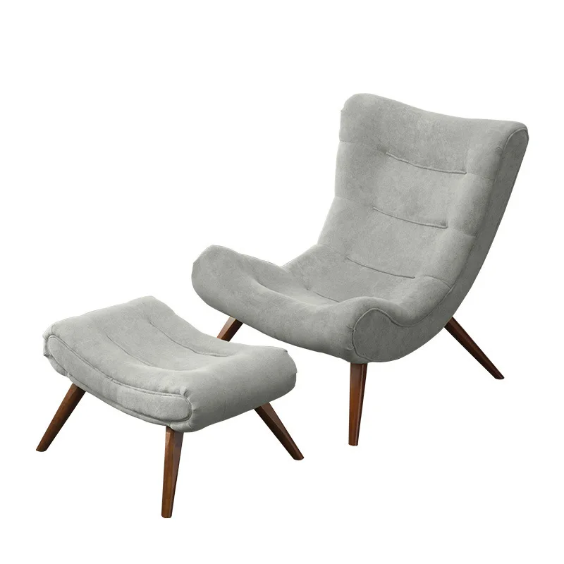 Suede fabric pigeon discount lounge chair & footstool