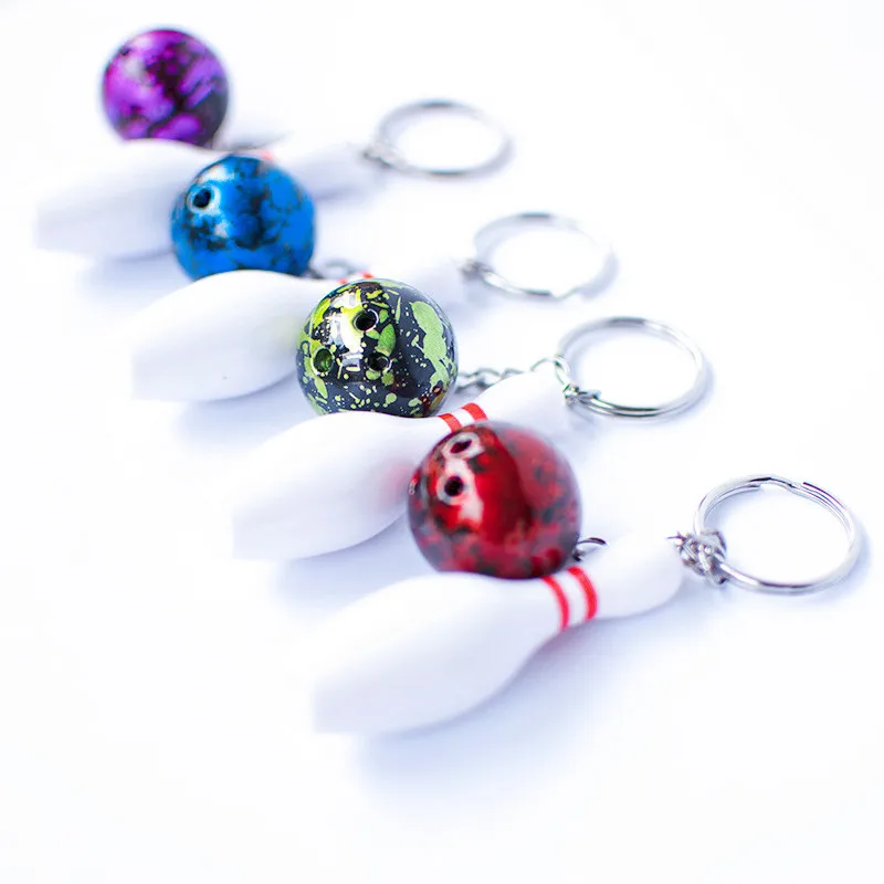 RTS Sports Bowling Ball PVC Keychains Keyring Car Backpack Pendant Hanging  Mini Bowling Ball Keychain for Gifts