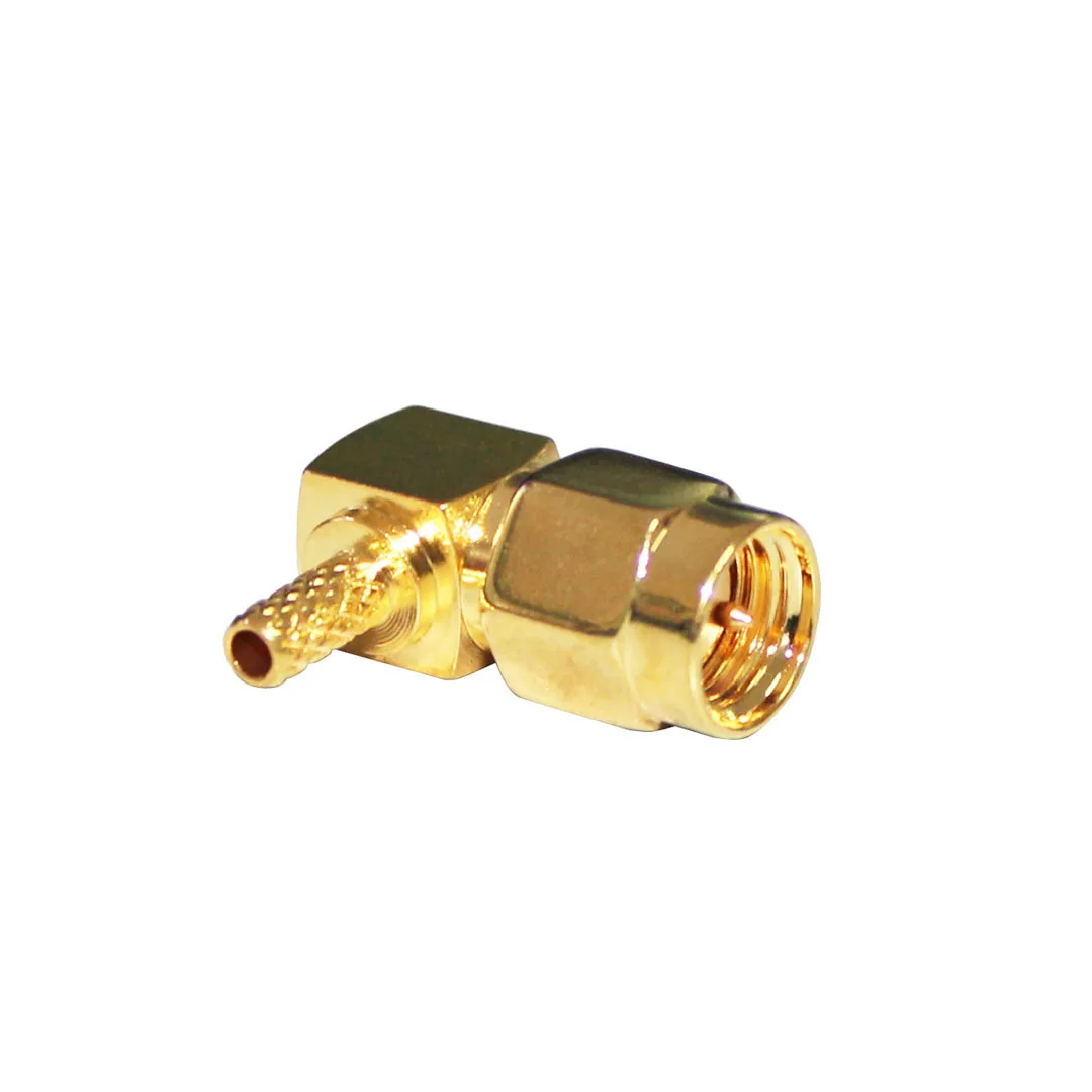 product accept design sma c jw15 connector rf copper gold plated right angle male sma connector for rg316 rg174-3