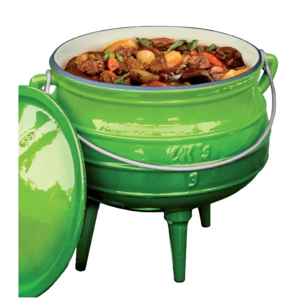 Cast Iron Enamel Potjie Pot Three Legs Cauldron Dutch Oven Stew Pot For