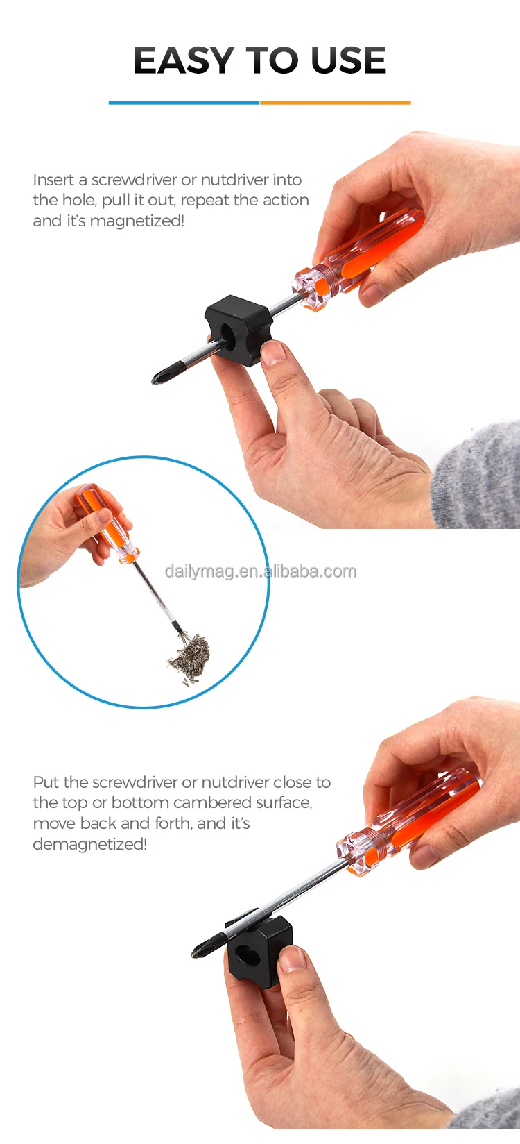 Dailymag Portable Screwdriver Magnetizer Demagnetizer
