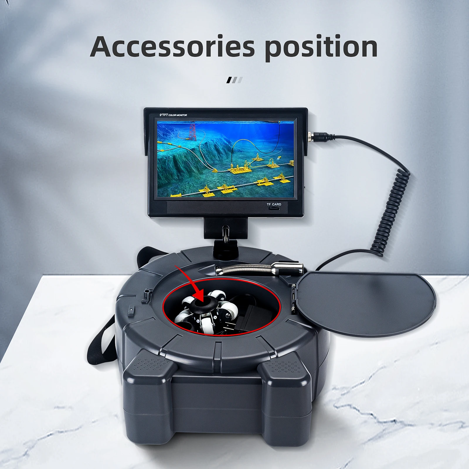 9Inch HD1080P Touch Screen Sewer Camera with 512Hz Sonde&Self-leveling&Meter Counter for Home pipeline Inspection supplier