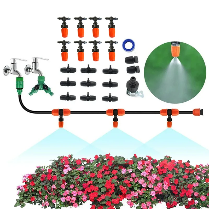 Adjustable 1/4 Inch Misting Irrigation Spray Watering System Nozzle Greenhouse Mist Forming Sprinklers