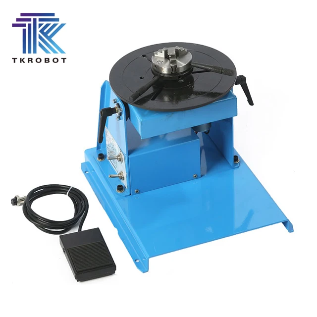 TKweld Mini 1 Axial Rotary Welding Positioner 10kg-50kg Adjustable Locator Knob Chuck Effective for Small Automatic Load