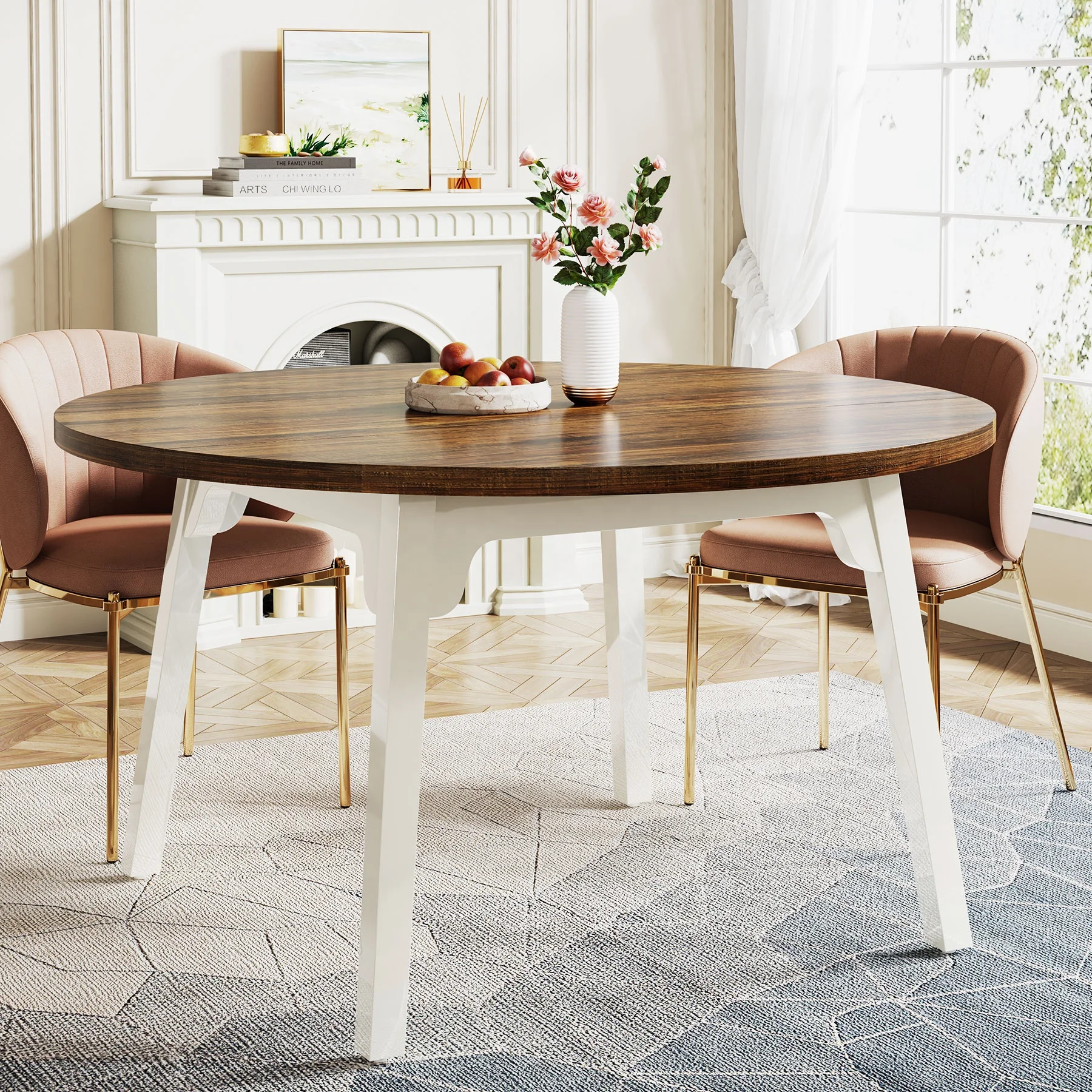 Modern Farmhouse Round Dining White Farmhouse Dining Room Table