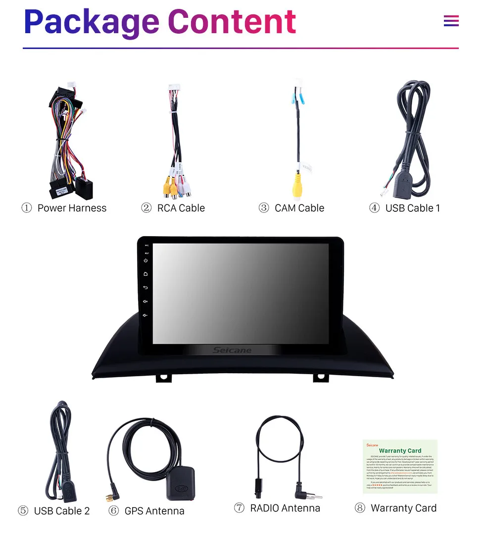 Wireless Carplay 9 inch Android 10 Head Unit WIFI GPS Navigation Universal Car video Multimedia Player for 2004 2012 BMW X3