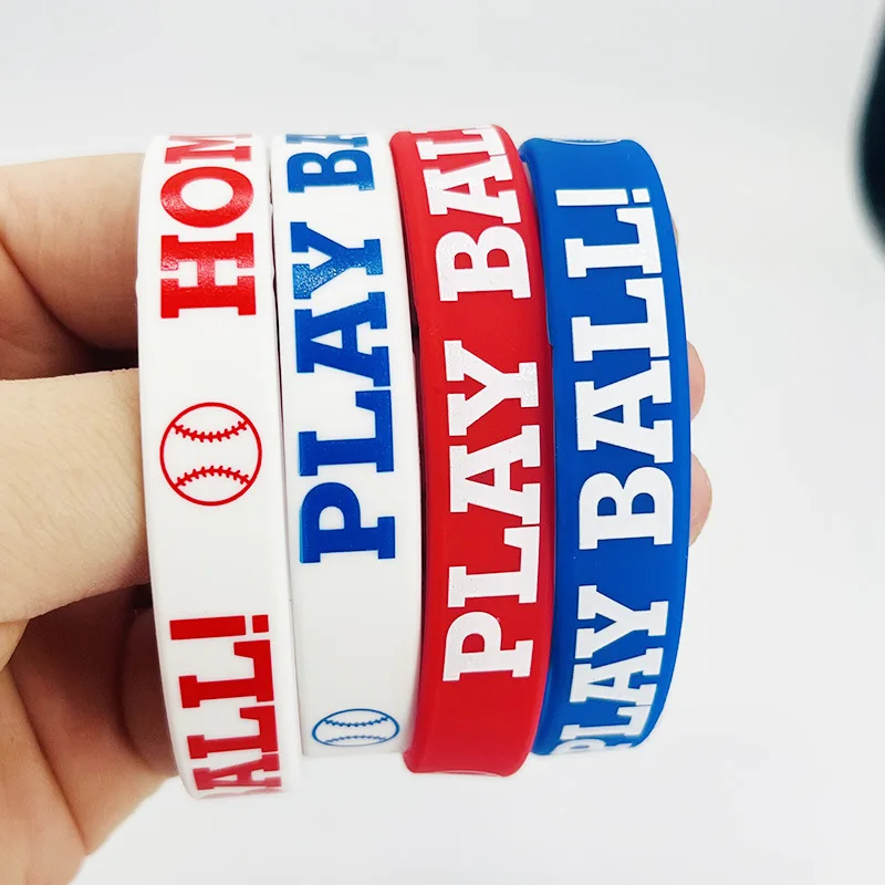 Home Run Baseball Themed Sports Wristband for Teenagers, School Sports, Competitions, and Parties,Adult Wristband supplier
