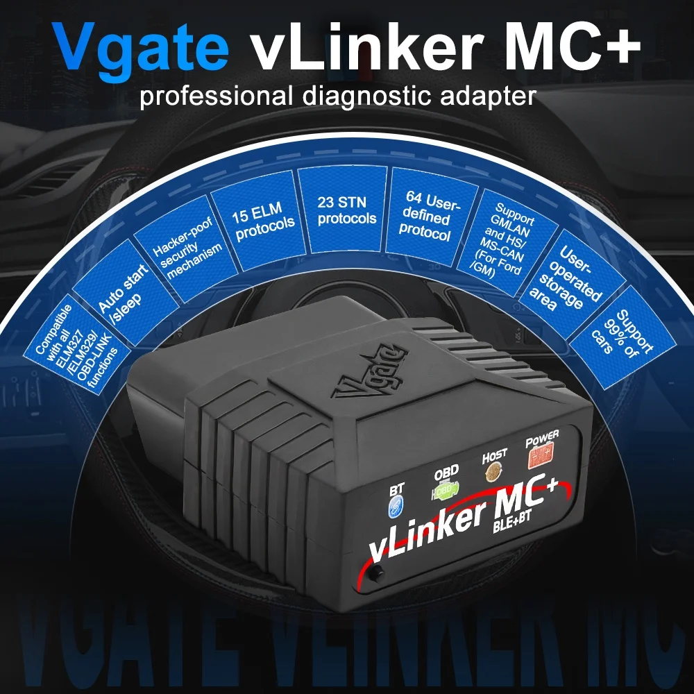 Vgate VLinker MC Wireless Connection OBD2 Auto Diagnostic Scanner for Android IOS