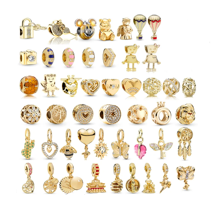 Pan Dora Charms For Bracelets Bulk Gold 18k Gold Plated Charms For