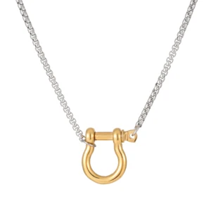 Stainless Steel Horseshoe Buckle Pendant Wholesale Necklace Men's and Women's Chain Necklace Casual Horseshoe Necklace