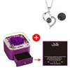 Silver Love necklace+Purple box+card