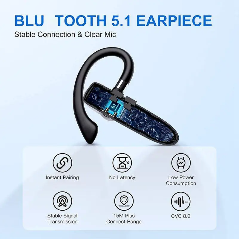 新型YYK-530 Bt V5.1イヤーフック式Bluetoothイヤホン ハンズフリー