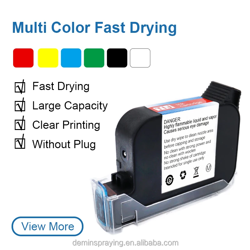 2025 Hot Sale Tij 2.5 Handheld Inkjet Printer Expiry Date Logo Bar Code Online Solvent UV Ink Tank Cartridge For Color Products