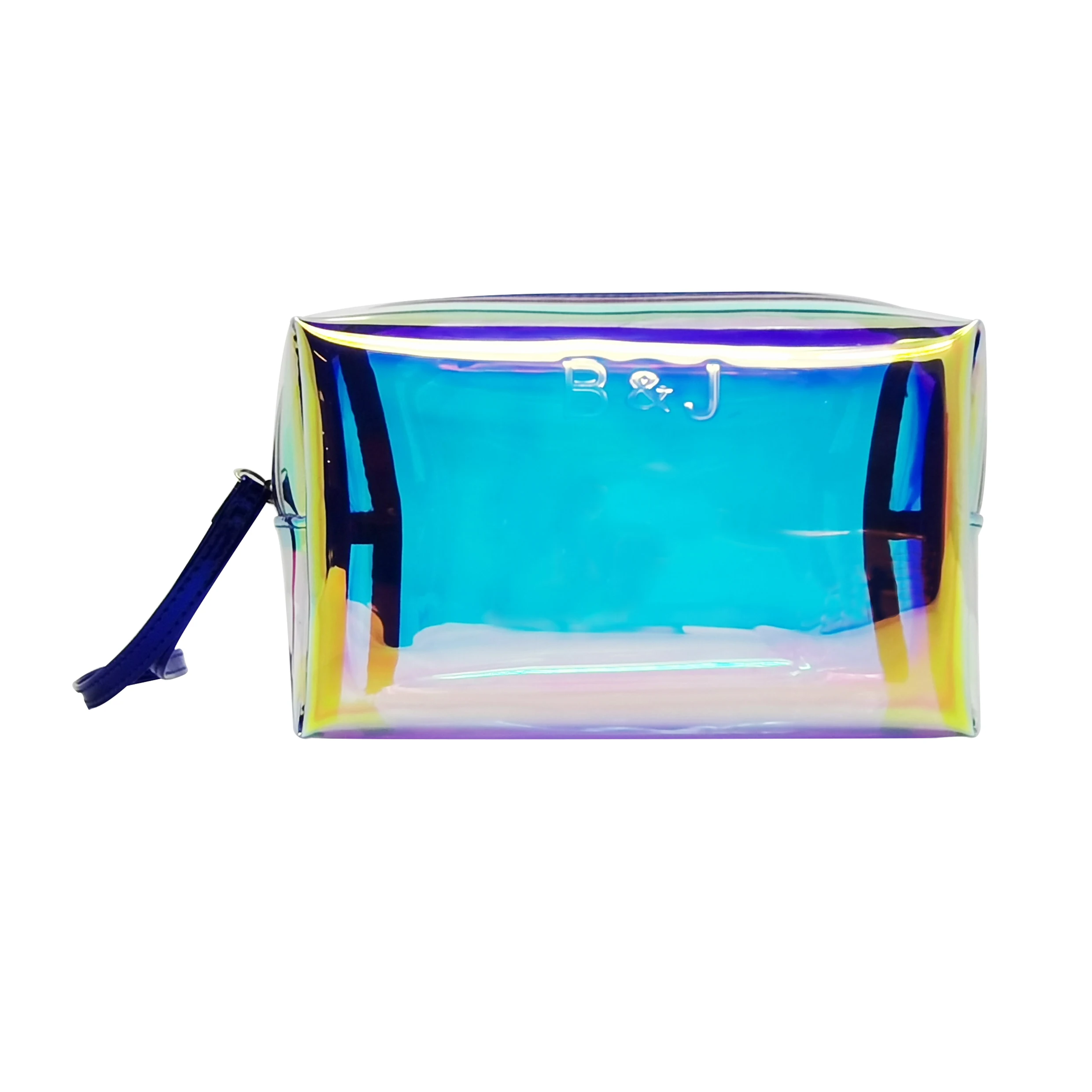 Custom Travel Toiletry Luxury Wholesale Clear Holographic Cosmetic Bags Cute Transparent Zip Make Up Cosmetic Bag