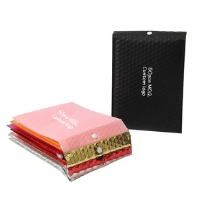 Custom Biodegradable Compostable Shipping Packaging Holographic Metallic Poly Bubble Mailer Padded Envelope Mailing Bag