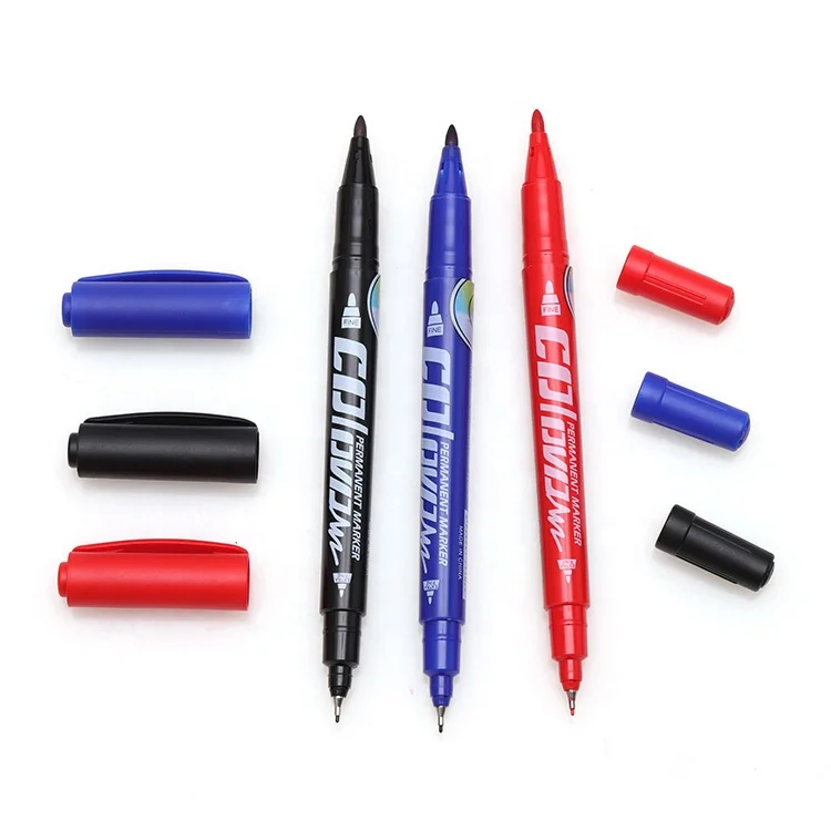 1pc Black/blue/red Colour Big Head Round Head Permanent Marker Bulk  Logistics Courier Can Add Ink The Office Supplies Stationery - Paint Markers  - AliExpress