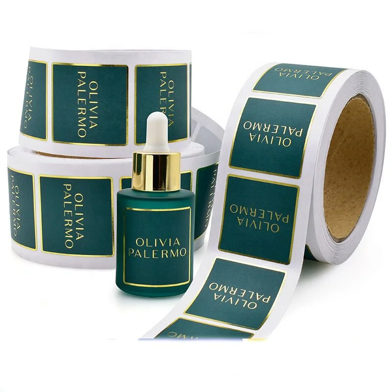Custom Sticker Embossing Gold Sticker Labels Paper Adhesive Glossy