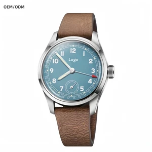 Custom Logo 5ATM Luxury Mechanical Watch High Quality Super Luminous 38mm Seagull ST17 Automatic Men's Watch with Leather Strap