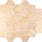 Wood Crafts Wood 25pcs9cm Solid Wood Hexagonal Wooden Chip Decorative Crafts