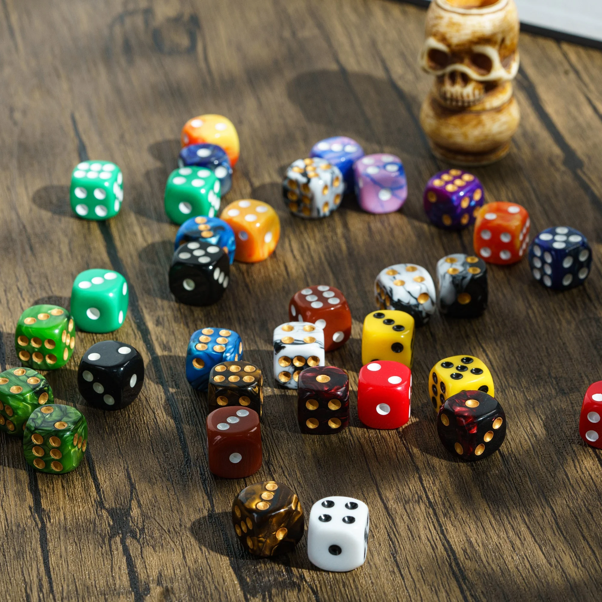 Udixi пластиковые 16 мм D6: 6-стронние кубики кости или карточные игры казино цветные акриловые D6