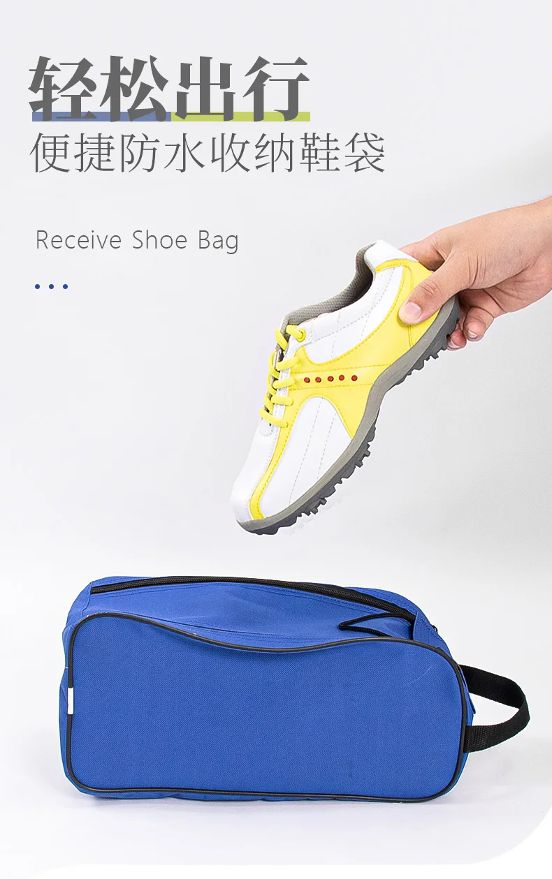 Wholesale Waterproof Double Blue Golf Shoe Tote Bag High Quality Zipper Shoe Storage Bag For