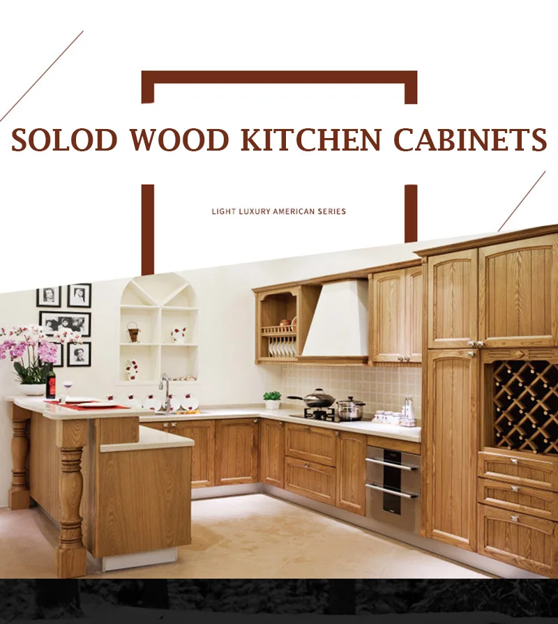 Customized Solid Wood Kitchen Cabinets - European Style