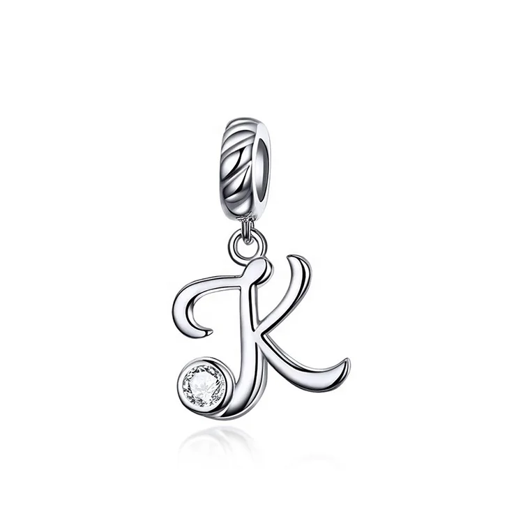 Qings Letter K Charm 925 Sterling Silver Pandora K