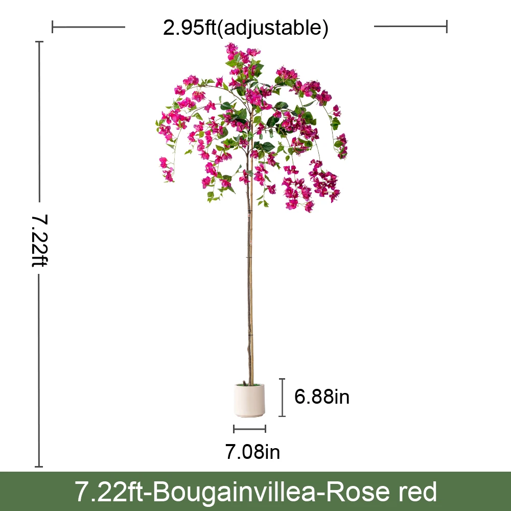 Natural Style Home Office Decor Artificial Bougainvillea PVC Green Plastic Pot Real Touch Leaves Artificial 180cm Fabric Wedding factory