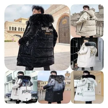 Mens Winter Coats Thicken Puffer Jacket Warm Winter Parka Padded Outwear with Hood