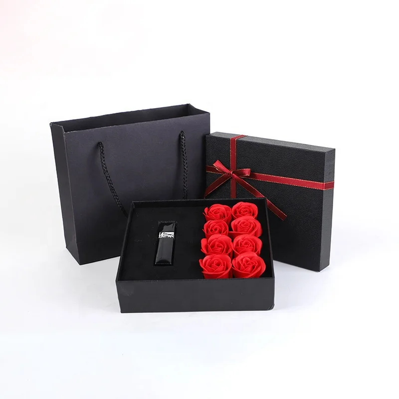 Custom logo lipstick packing set box with inner foam for lipstick essential oil cosmetic flower gift set