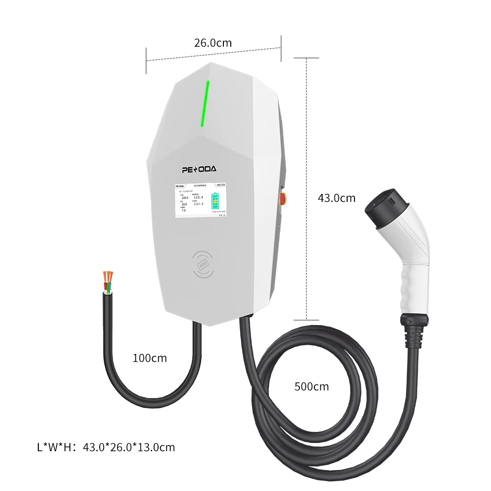 Ocpp EV Charging Station 22kw 11kw EV Charger Type 2 3 Phase 16a 32 Amp Plug in AC 22 KW EV Car Charger