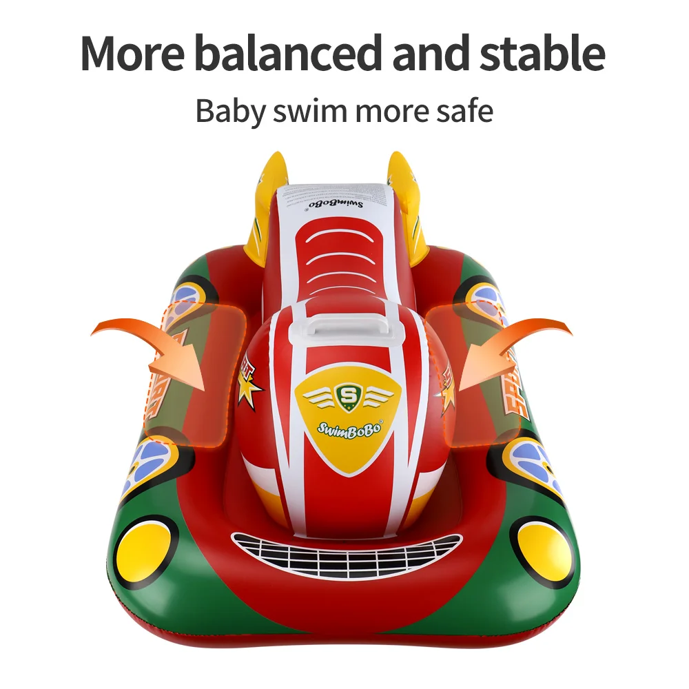 Swimbobo New Style Children Floats Motorboat Inflatable Child Swim Rings Baby Swimming Seat Float Kids Toys Floating Ring Summer