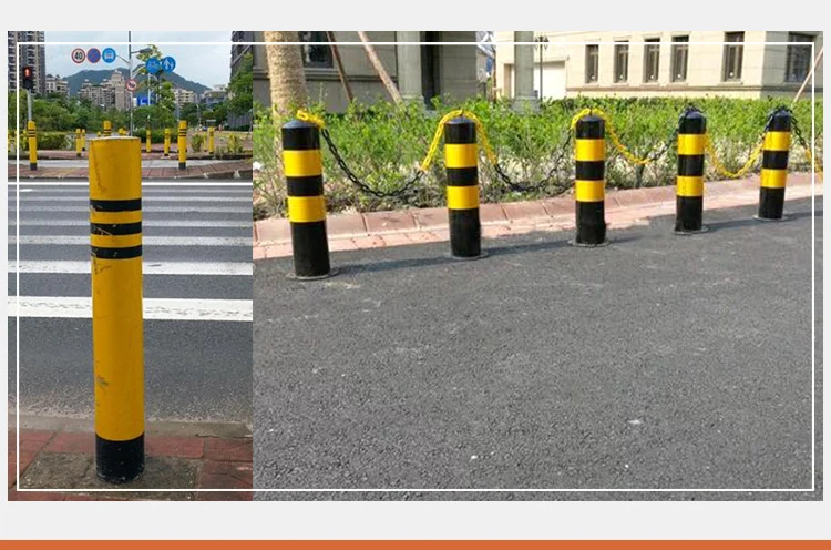 Оптовая цена, сверхмощный желтый столбик для стальной трубы, дорожный стационарный столбик безопасности