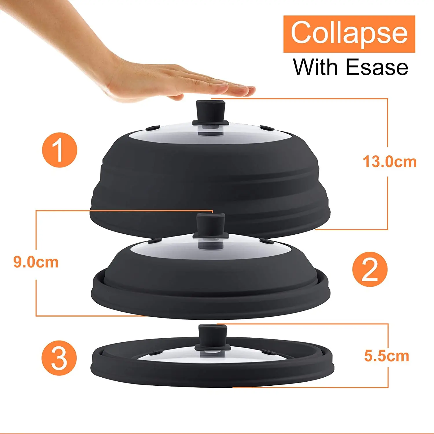 Multi Purpose Universal Food Plate Cover Tempered Glass Silicone Frying