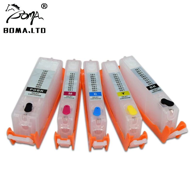 Fink - Cartucho De Tinta Recargable Para Impresora Canon PGI-580XXL CLI-581XL, Funciona Con Pixma TS8150 TS8151 TS8152 TS8152 TS9150 TS9155 TS8350 TS8250 TS8251 TS8252 (PGBK, BK,C,M,Y,PB