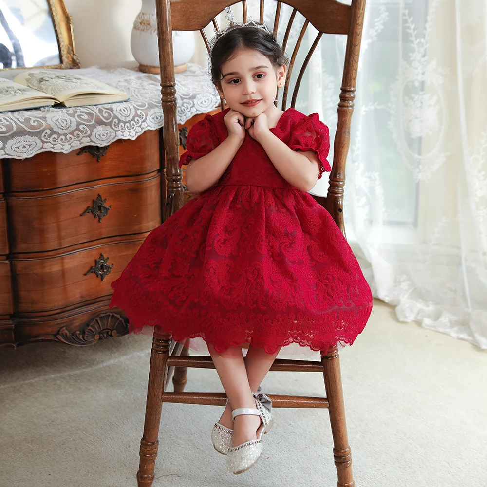 Alibaba.com: MQA L2091XZ Spanish Kids Party Wear Dress, floral design,  knee-length lace decoration, perfect for weddings and parties. Explore  efficient sourcing for B2B buyers.