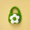 White flowers-green bag
