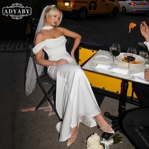 ADYABY Custom Hanging Neck One Shoulder Slim Fit Wedding Dress Long Elegant Ladies Formal Dinner Evening Dress