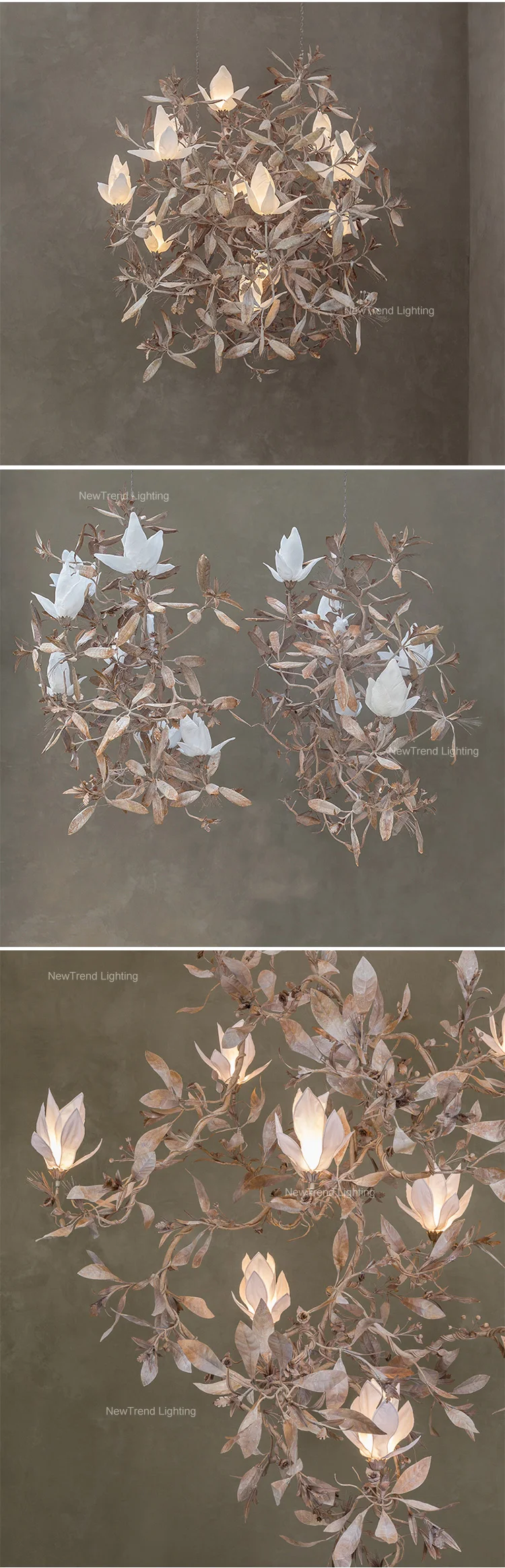 cpl 388 nature style residential decoration indoor hotel lobby staircase villa living room magnolia modern led chandelier pendant light-2