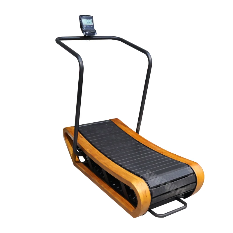 Wholesale Price Fitness Equipment Cardio Machine Wood Curved Treadmill