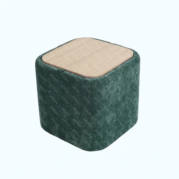 Storage Stool Soft Skin-Friendly Ottoman Velvet Upholstery Multi-Purpose Stool Seat Entry Hotel Living Room