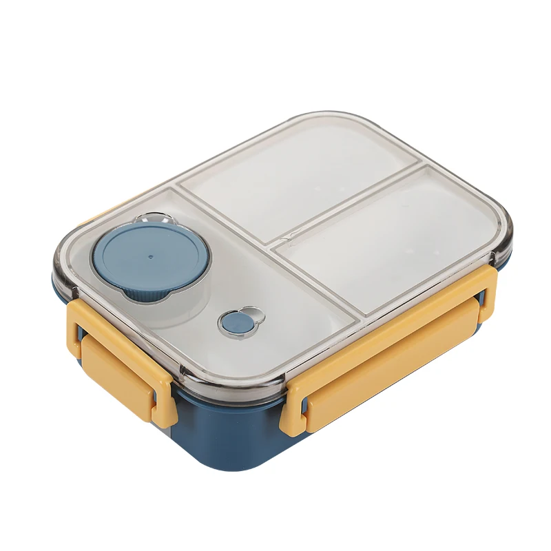 Plastic Double Layer 3 Compartment sealed Lunch Box 850ML