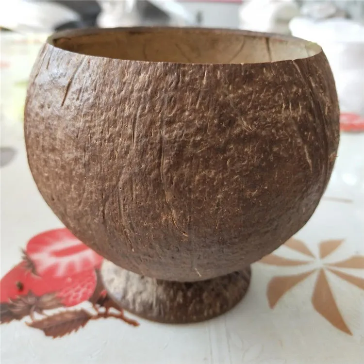 Fancy Handicraft Customized Coconut Shell Ice Cream Cup Natural Coconut Planting Cup
