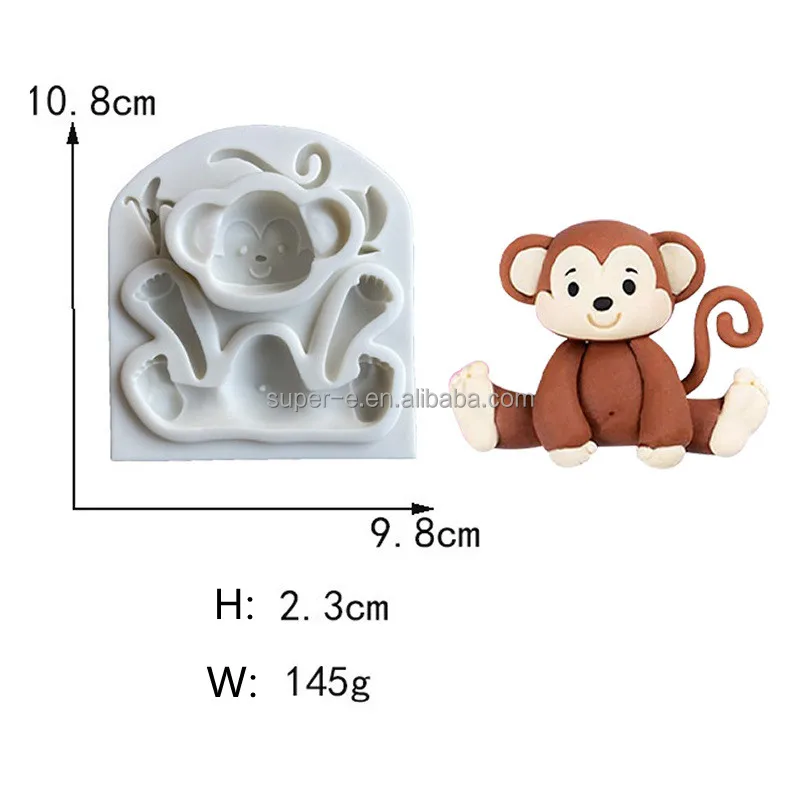 Custom Cartoon Silicone Mold Baked Lion Giraffe Elephant Bear Monkey