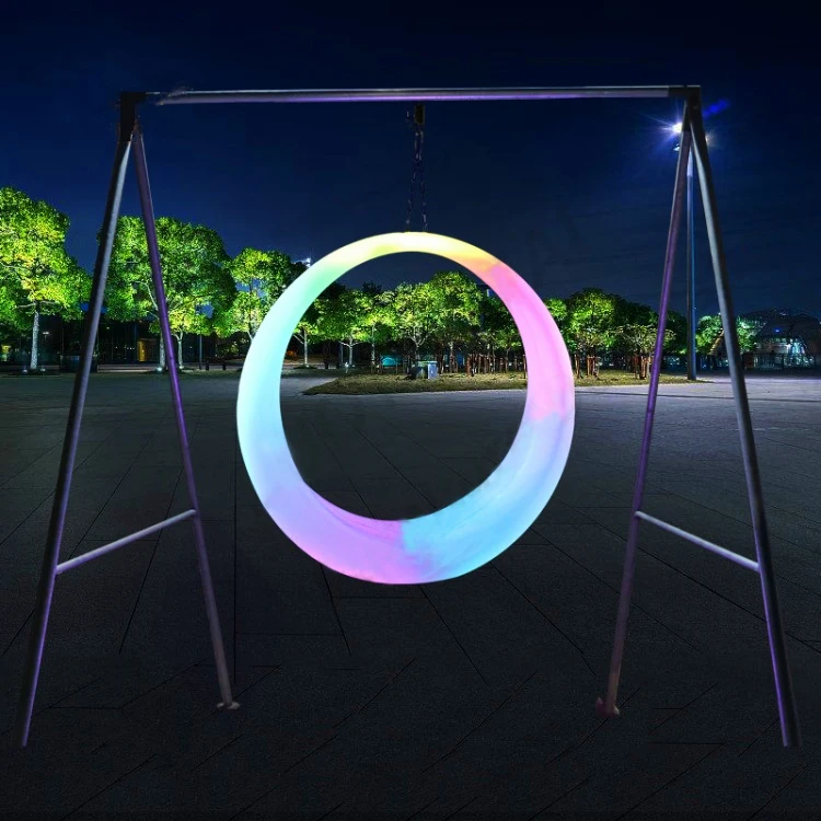 PE Plastic Remote Control Color Change Illuminated Hanging Chair Outdoor Glow LED Patio Swings