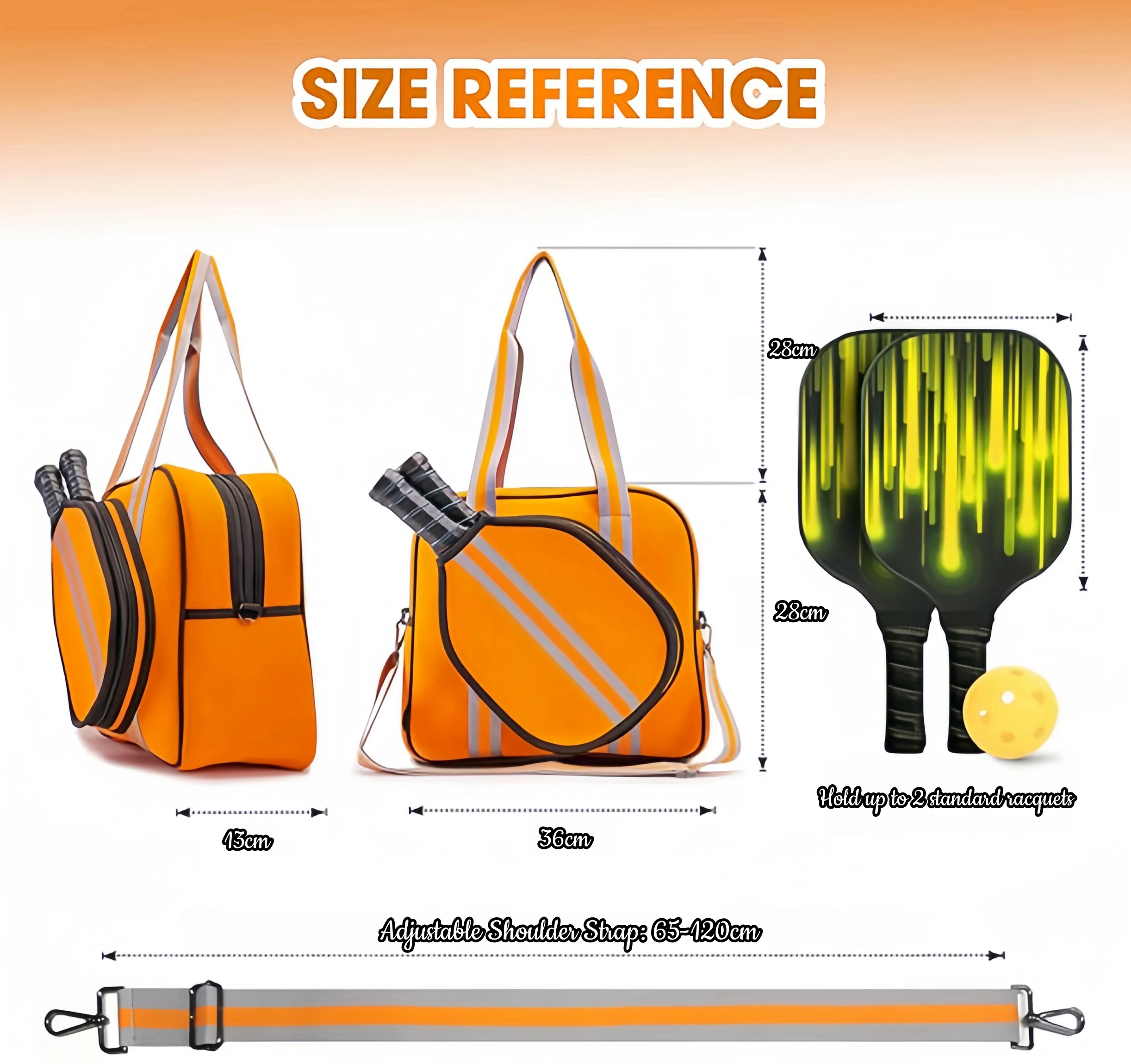 Ready To Ship Sports Pickleball Holder Sling Racket Tennis Paddl Bag Tote Carry Bag Travel