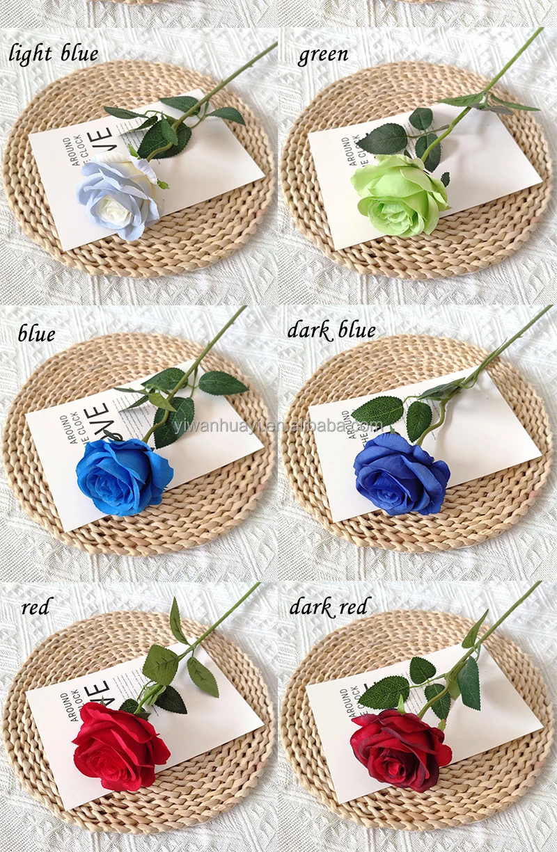 Yiwan Silk Flowers Wholesale Cheap Single High Branch Big Rose Silk