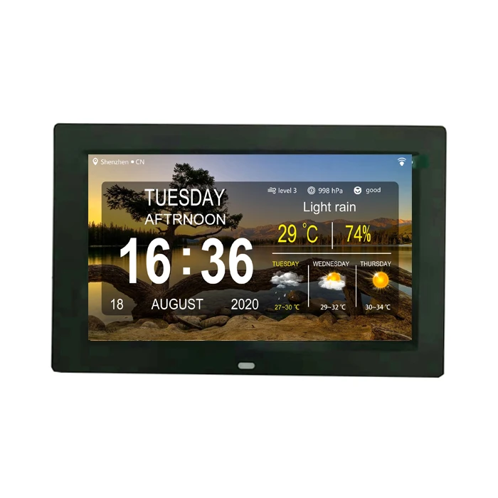 Alarm Clock 10 Inch extra Large Display with Wifi Weather Station 5 Alarm Dementia Calendar Clock