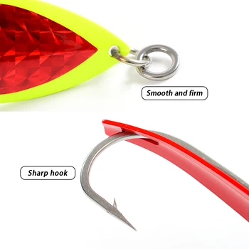 Single Double Hooks 16g 22g 26g 43g 63g Metal Baits Fishing Lure Big Game Jigging Lure Stainless Steel Fishing Spoon Lure – Metal Jig – view 4